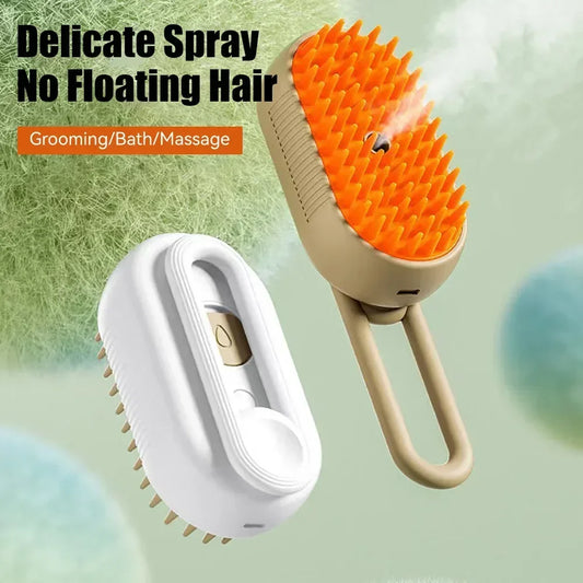 3-in-1 Steamy Silicone Massage Grooming Brush for Cats and Dogs