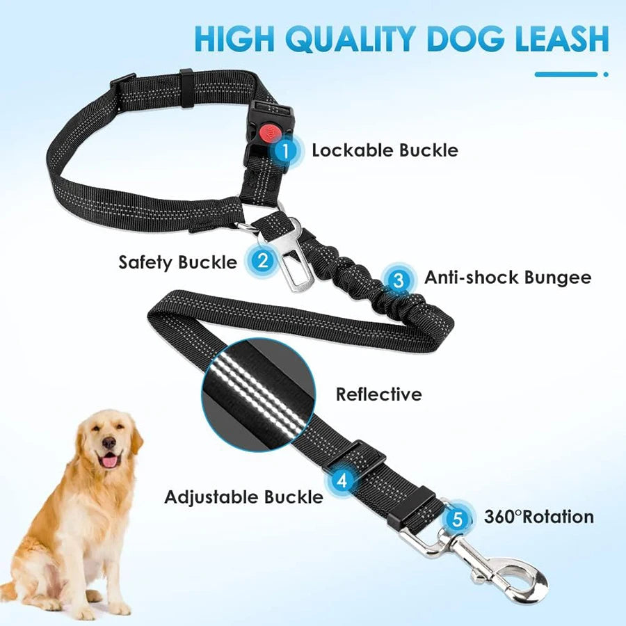 Dog car seat belt adjustable