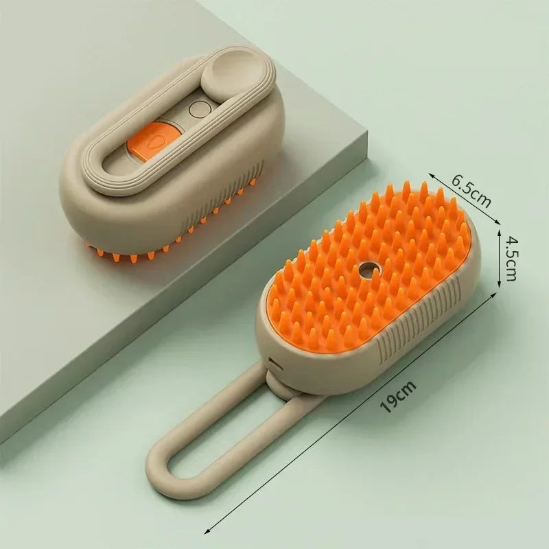 3-in-1 Steamy Silicone Massage Grooming Brush for Cats and Dogs