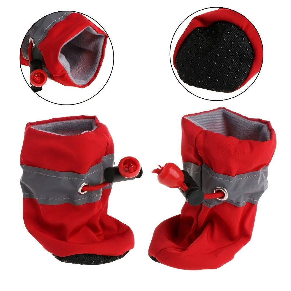 4 Pcs Waterproof Dog Shoes - Non-Slip Rain Boots for Pets