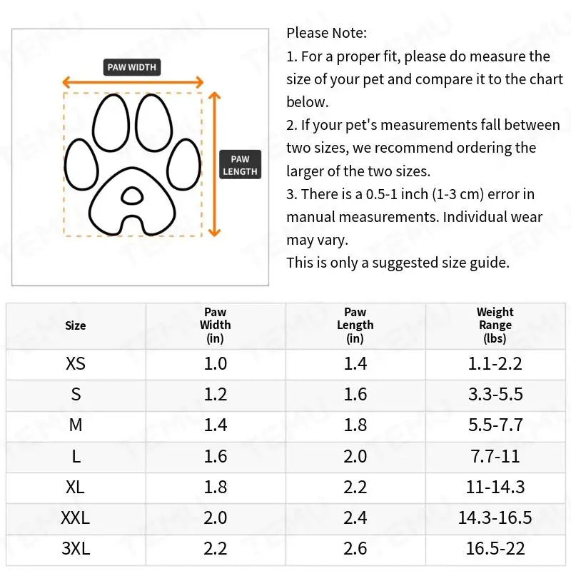 4 Pcs Waterproof Dog Shoes - Non-Slip Rain Boots for Pets